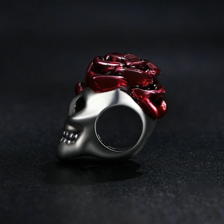 SCC2403 Halloween Rose Skull Skeleton Pearl