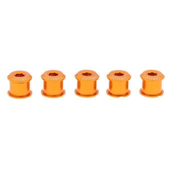 5Pcs Bike Crankset Chainring Bolts  Nuts Chainwheel Bolts M8x7mm Gold