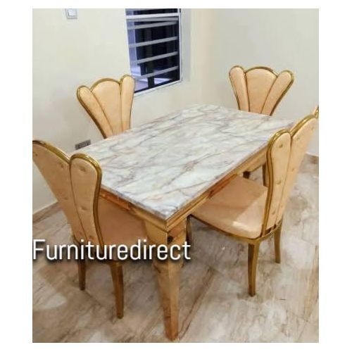 Marble Dining Set Furniture + 4 Chairs (Lagos Delivery Only)