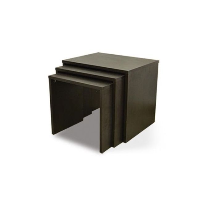 COFFEE Brown 3PCS  Wooden Side Tables- 3pcs Coffee Table