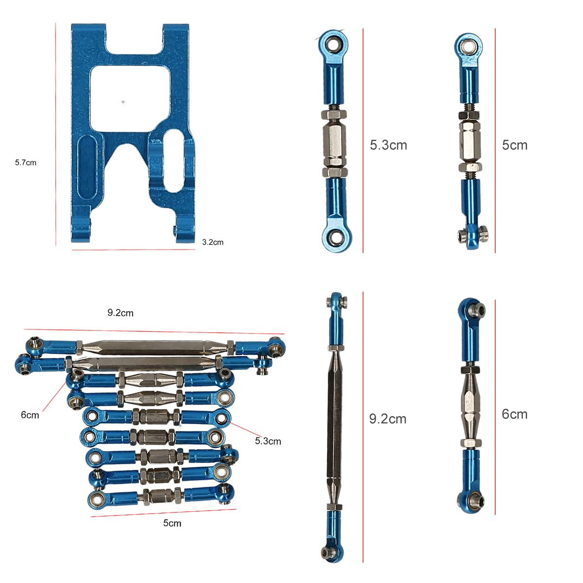 Metal Swing Arm C Hub Steering Hub Pull Rod Kit For Wltoys