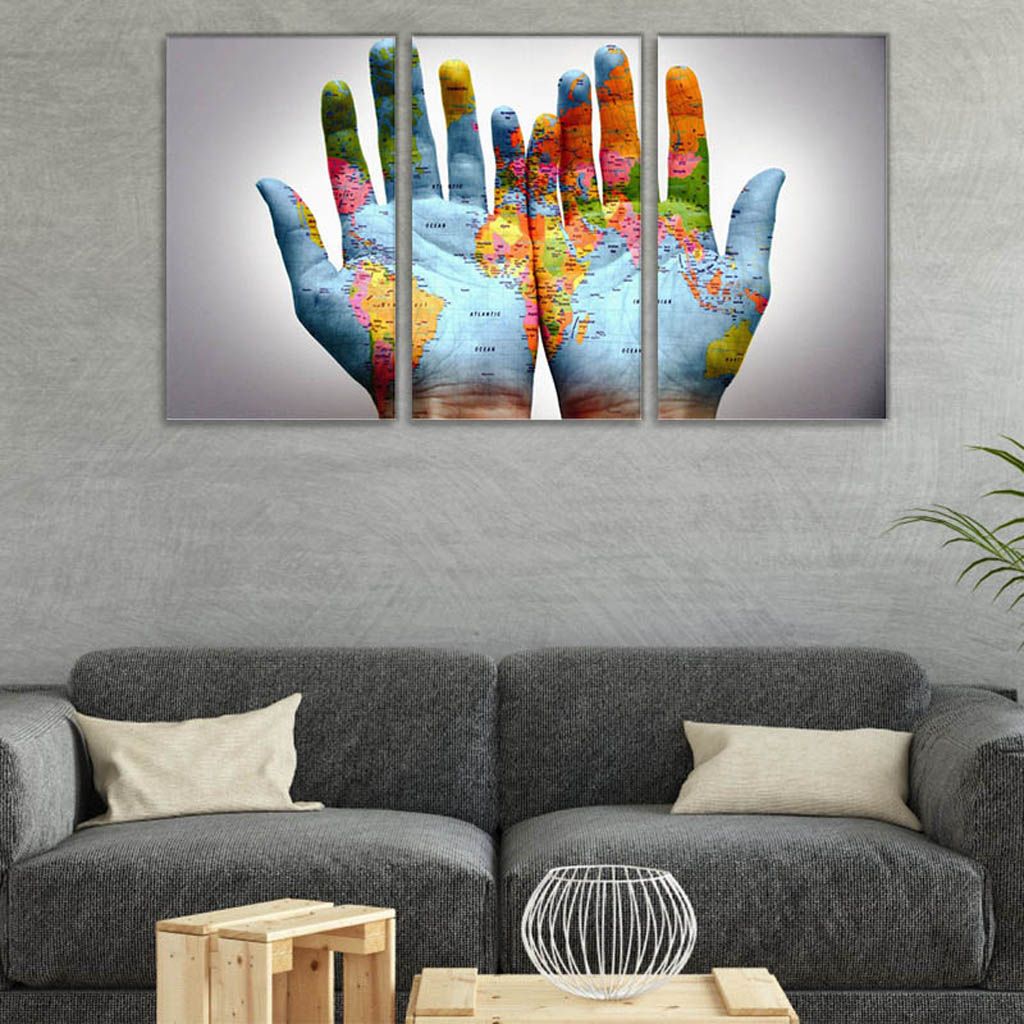 A Pair Of Hands Print On Canvas Modern Artwork For Wall