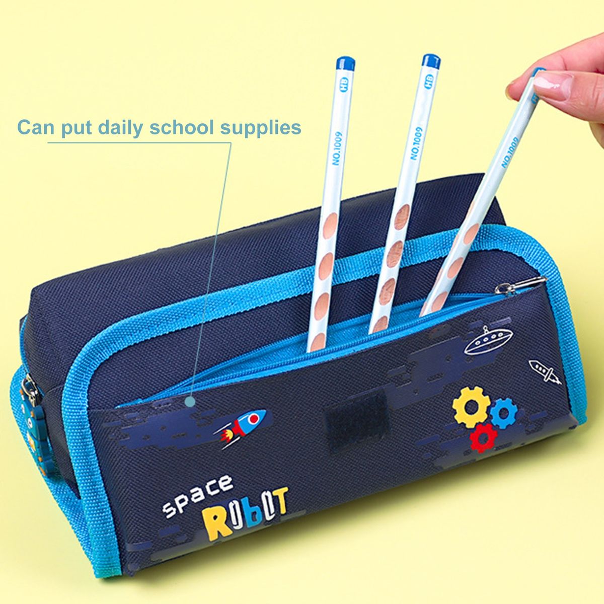 Pencil Case Mesh Pocket Pencil Pouch E