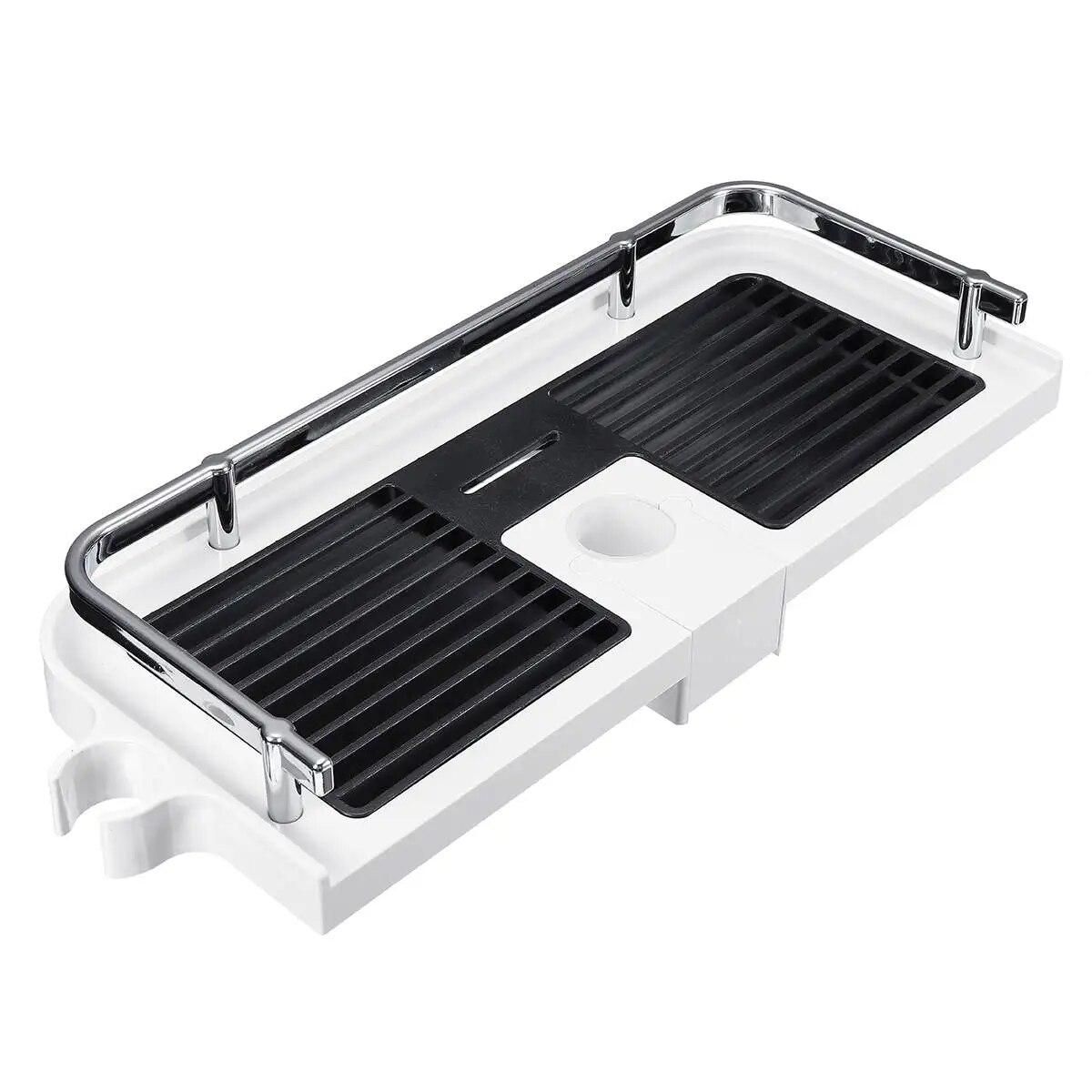 Stainless Steel Rectangle Bathroom Organizer Shower Shelves Storage Rack Holder Shampoo Tray Bathroom  Single Tier  Head Holder