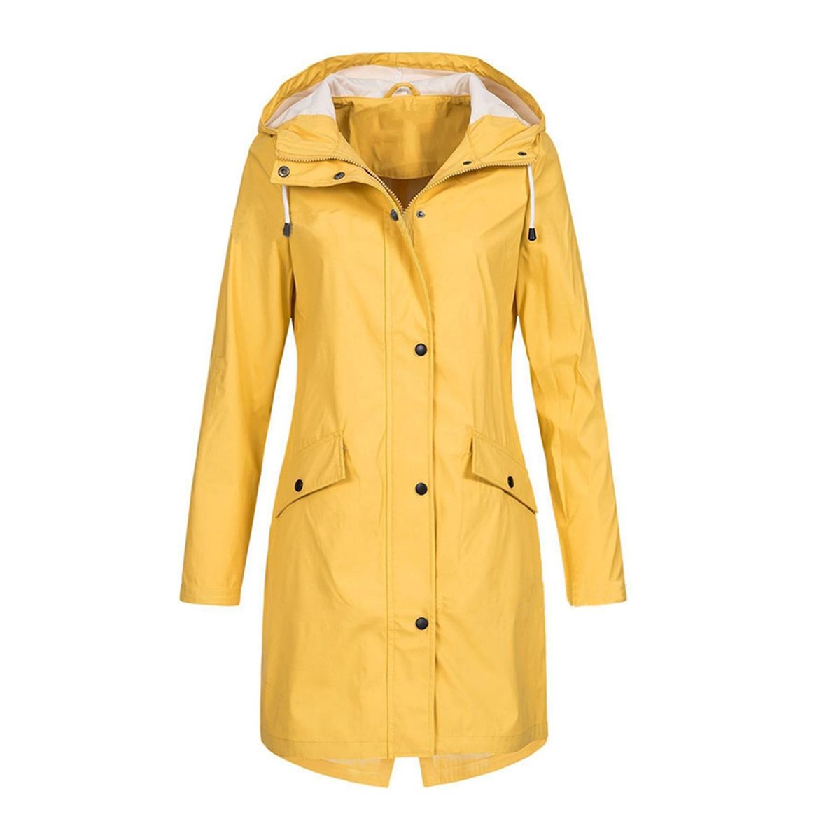Women's Hiking Jacket With Hood Outdoor Sport Coat L Yellow
