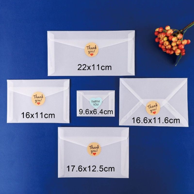 10pcs Blank Translucent Envelope Sulfuric Acid Paper