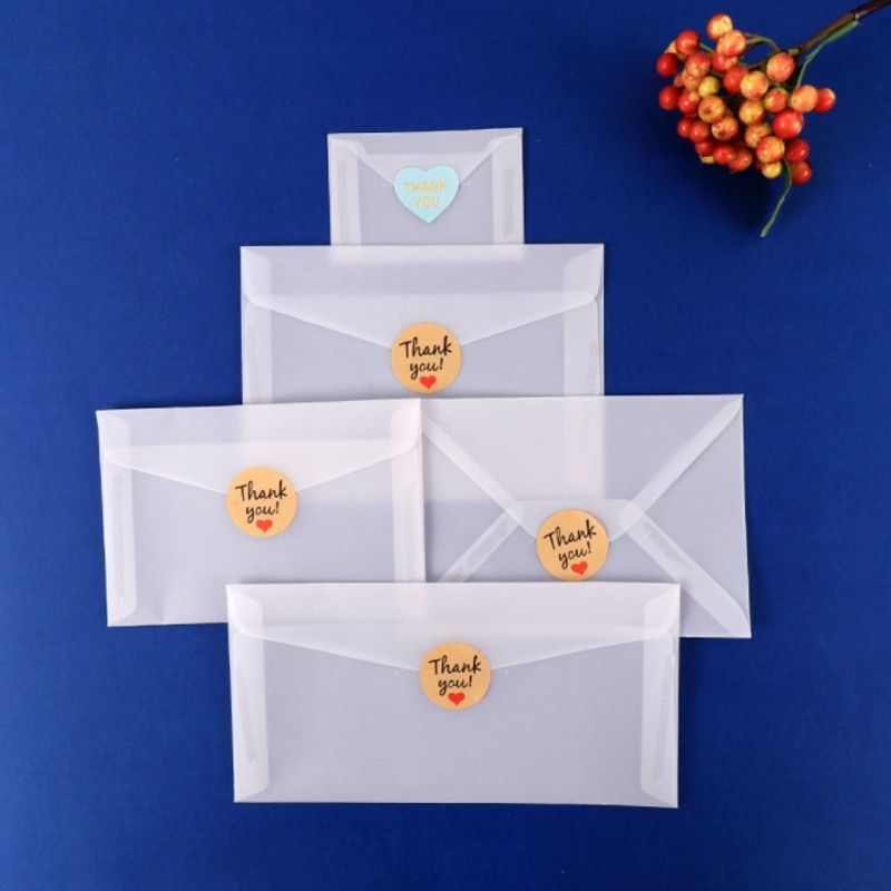 10pcs Blank Translucent Envelope Sulfuric Acid Paper