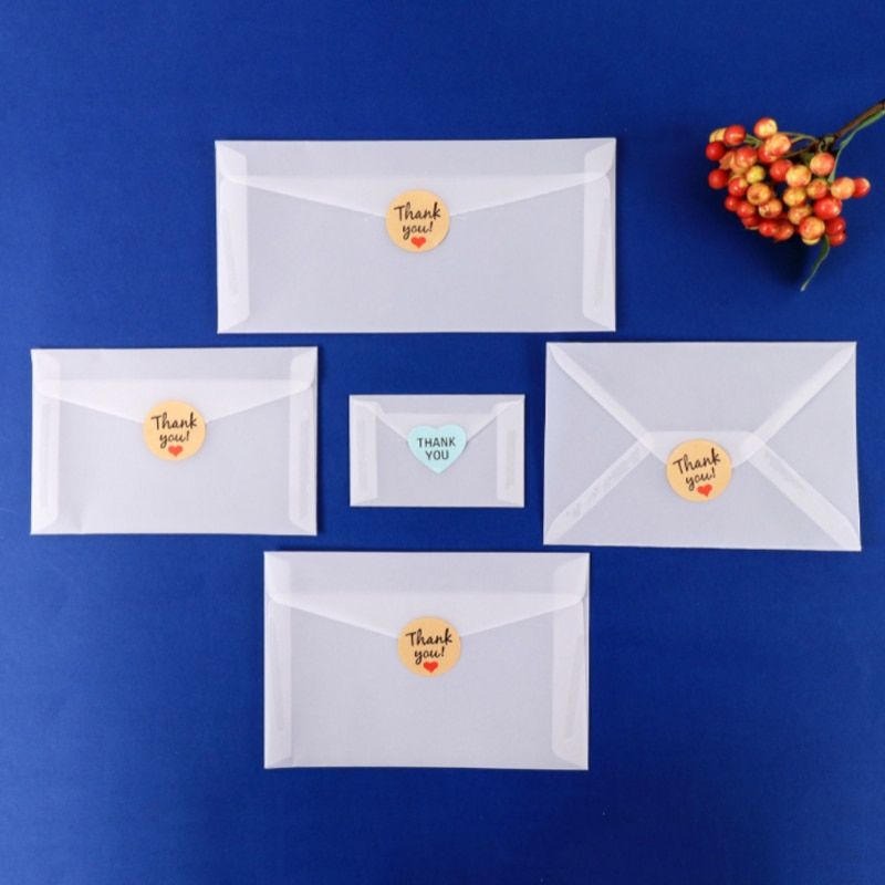 10pcs Blank Translucent Envelope Sulfuric Acid Paper