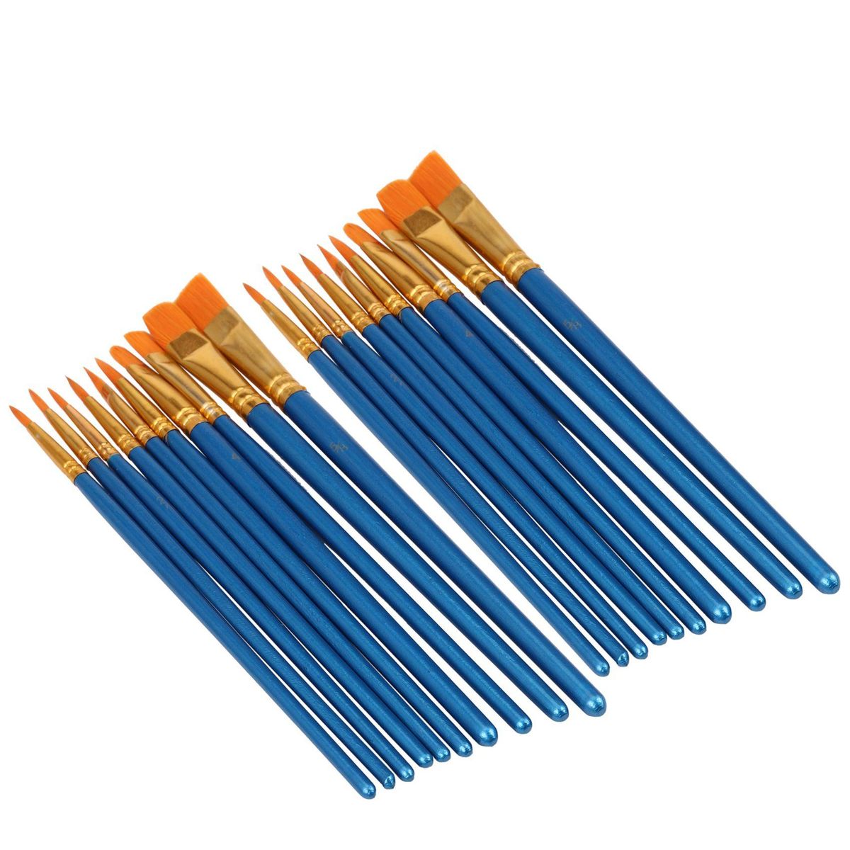 Paint Brush Set by, 20 pcs Nylon Hair Brushes for Acrylic Oil Watercolor Painting Artist Professional Painting Kits