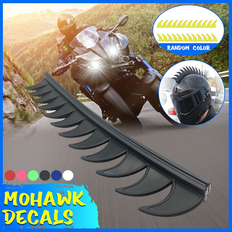 Reflective Decals Sticker Dirt Biker For Helmets Mohawks Mohawk Spike Rubber Black