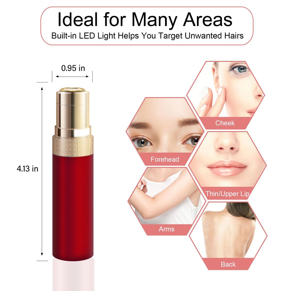 Facial Hair Removal for Women, Electric Hair Trimmer for Women USB Rechargeable Painless Hair Trimmer Portable Electric Epilator for Women Hair Removal Device Appliance Lady Hair Remover for Cheeks Chin Upper Lip Arms and Leg