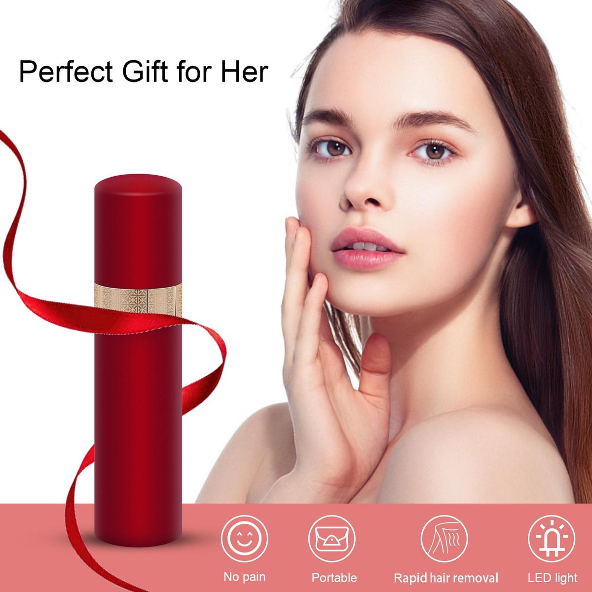 Facial Hair Removal for Women, Electric Hair Trimmer for Women USB Rechargeable Painless Hair Trimmer Portable Electric Epilator for Women Hair Removal Device Appliance Lady Hair Remover for Cheeks Chin Upper Lip Arms and Leg