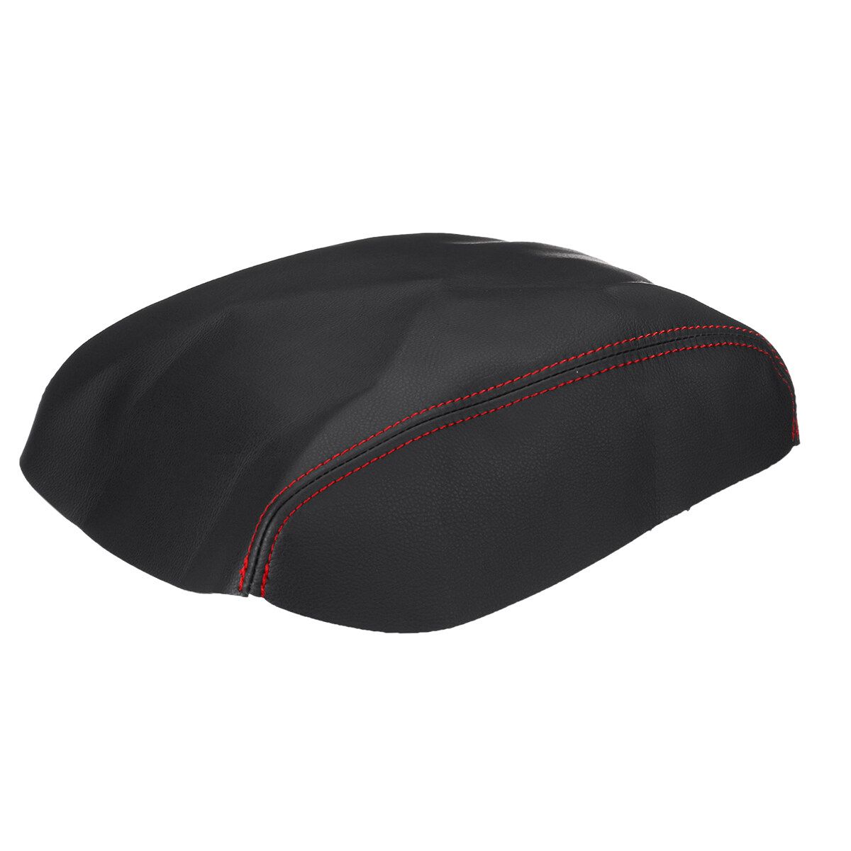 Car Console Lid Armrest Cover Microfiber Leather For Honda Pilot 2009-2015 BlackRed