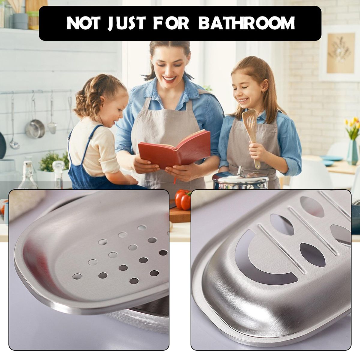 2PCs Double Layer Soap Drainer Bar Soap Holder Dish Double Layer Soap Holder Portable Soap Saver Sponge Holder for Bathroom Shower Countertop