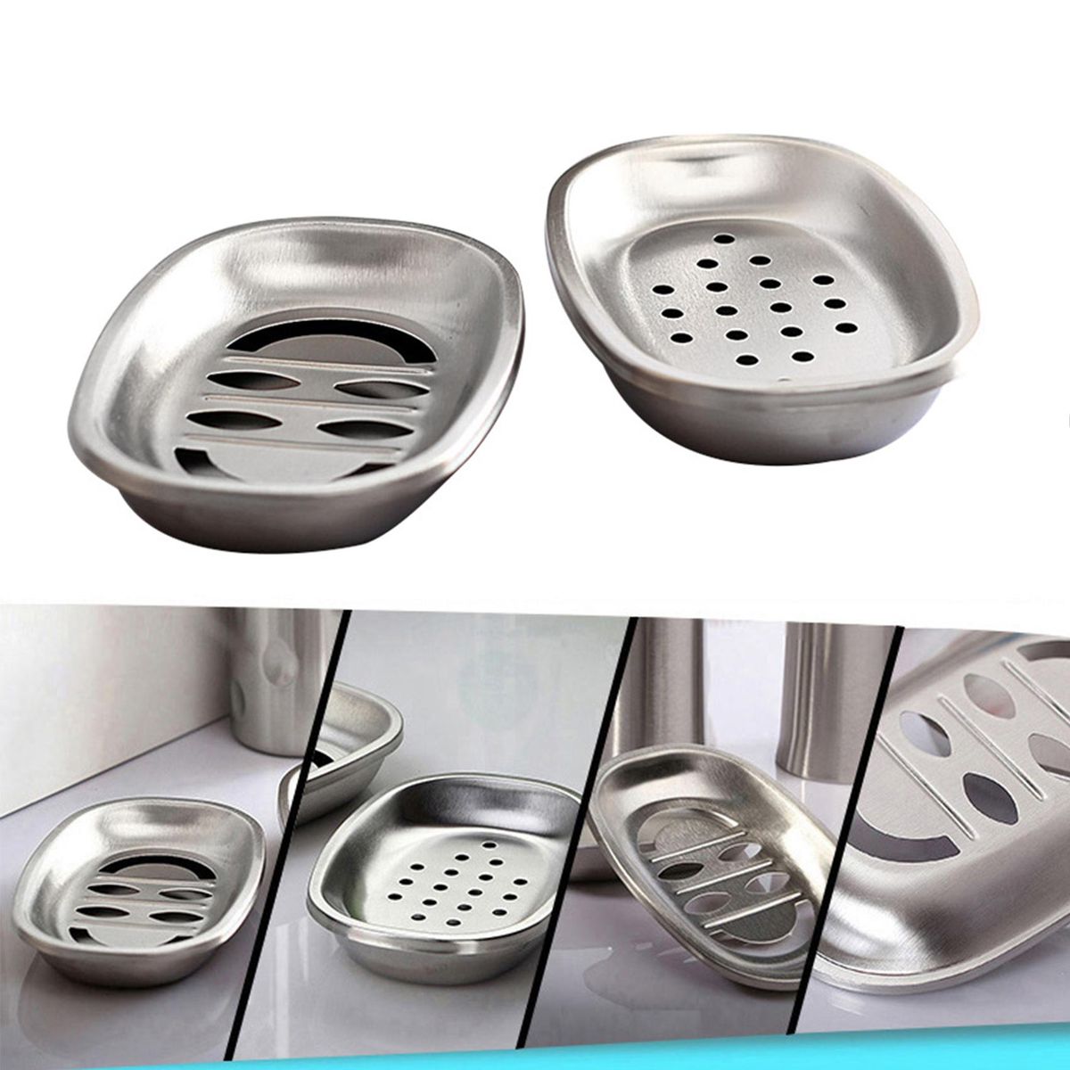 2PCs Double Layer Soap Drainer Bar Soap Holder Dish Double Layer Soap Holder Portable Soap Saver Sponge Holder for Bathroom Shower Countertop