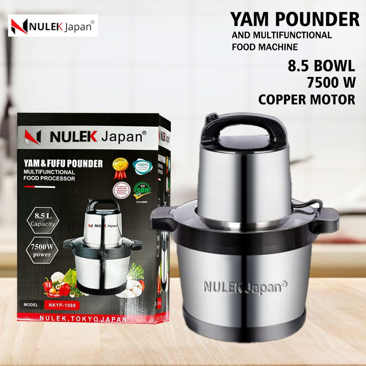 Japan Yam Pounder And Multifunctional Food Machine-8.5L