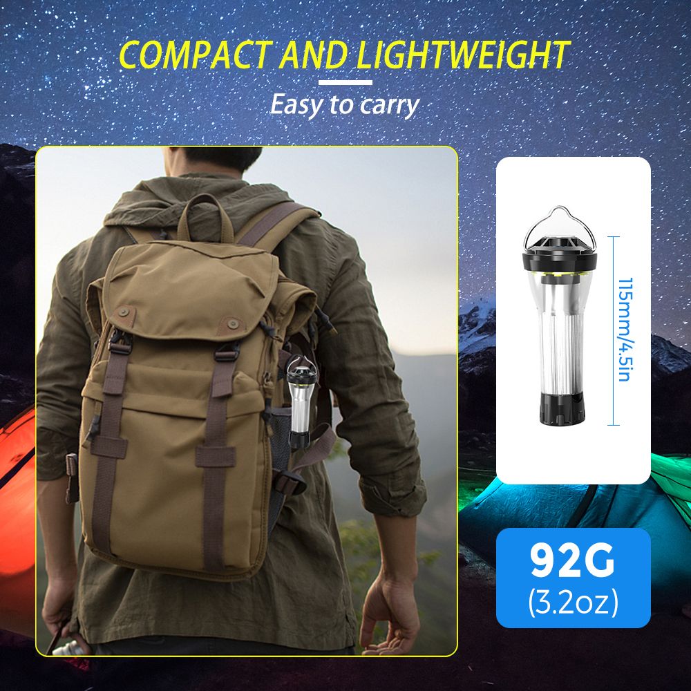 USB Rechargeable Flashlight Waterproof Camping Tent Light