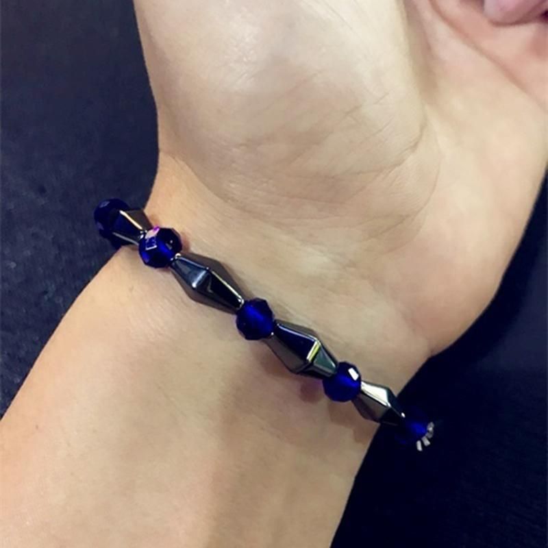 Magnetite Black Gallstone Beaded Bracelet for Women Men Jewe