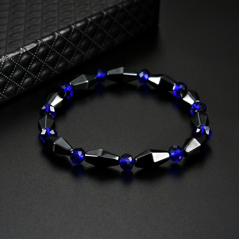 Magnetite Black Gallstone Beaded Bracelet for Women Men Jewe