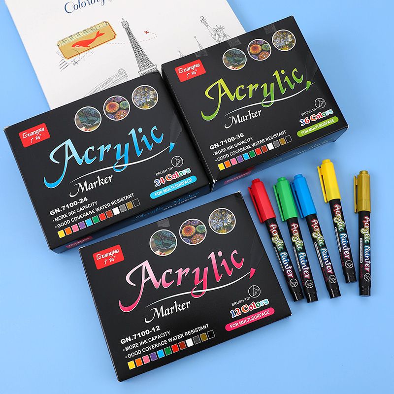 High-value Acrylic Marker Multi-color 12/24/36 Color Set