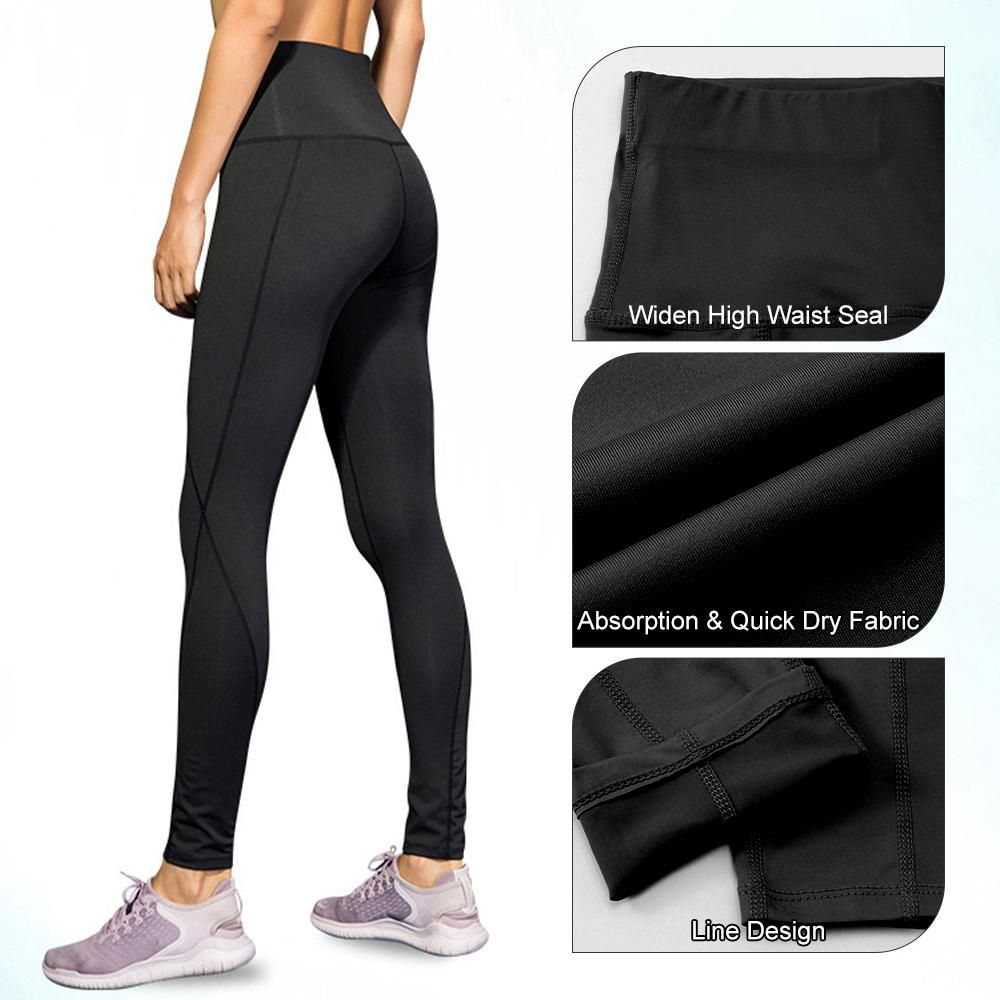 2pcs Women Yoga Pants with Pockets Quick Dry High Waist Workout Leggings Running Pants
