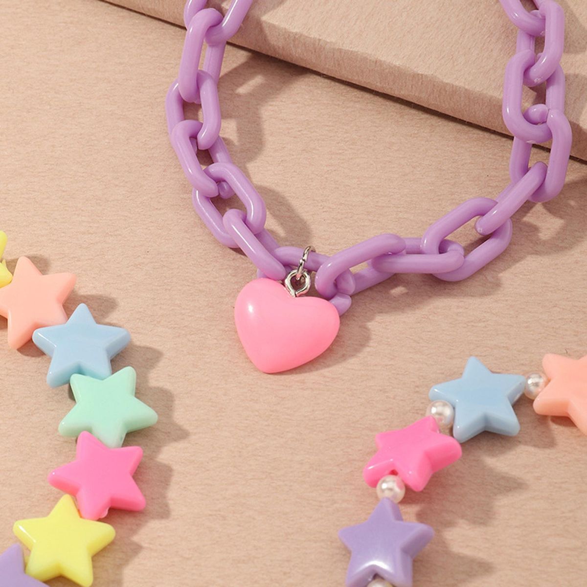 1Set Bracelets Sets Acrylic Stars Heart Pendant Pearls