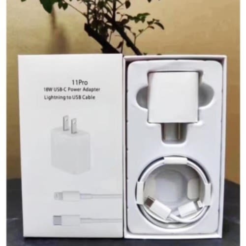 Usb-c Fast Charging Power Adapter & Usb-c To Lightning Cable For Iphone 11 Pro Max - 18w