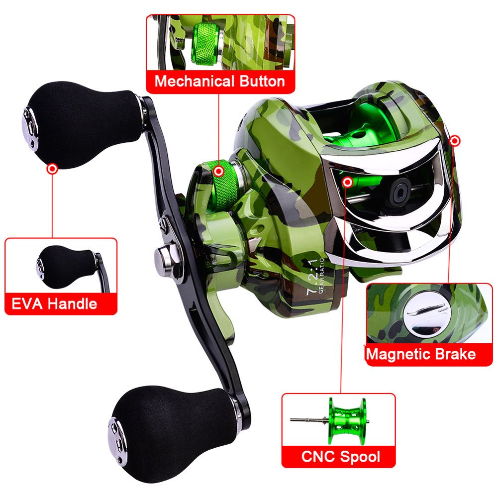 Baitcasting Reel 10kg Max Drag 18 1 Bbs 7.2/1 Salt