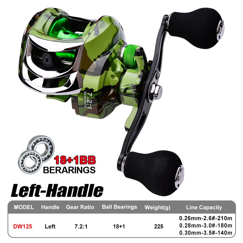 Baitcasting Reel 10kg Max Drag 18 1 Bbs 7.2/1 Salt