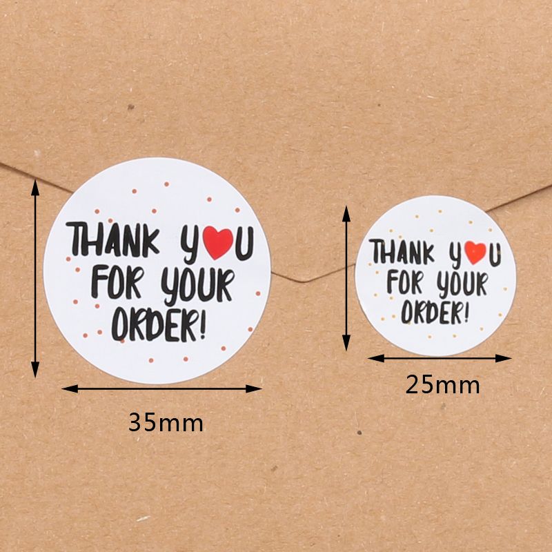 500pcs/roll Thank You Stickers Handmade Sticker Ci