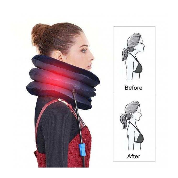 U Shape Inflatable Neck Traction Pillow Cervical Neck Traction Device