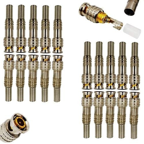 20pcs-Bnc Male Connectors Rg59 Coaxial Screw  For Security Video Surveillance Camera Cables