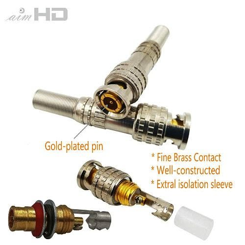 20pcs-Bnc Male Connectors Rg59 Coaxial Screw  For Security Video Surveillance Camera Cables