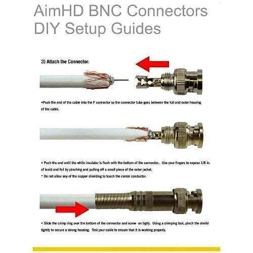 20pcs-Bnc Male Connectors Rg59 Coaxial Screw  For Security Video Surveillance Camera Cables