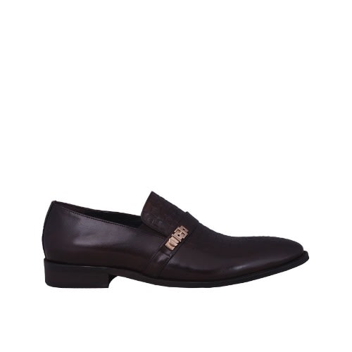 Elegantly Detailed Leather Shoe With Fancy Buckle - Msh-3814