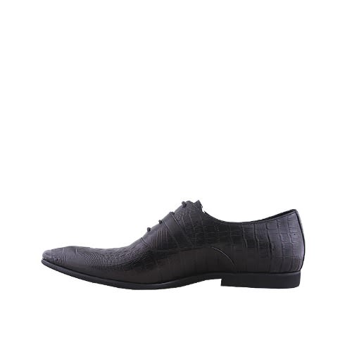 Men's Leather Shoe Lace Up/buckle Black Msh-4370