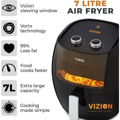 Vortx Vizion Manual Air Fryer - 1800W - T17071 - 7L