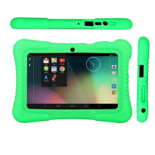 Educational Kids Tablet - 16GB ROM - 2GB RAM - (Pre-installed Apps, Games, Cartoons) - Green Pouch