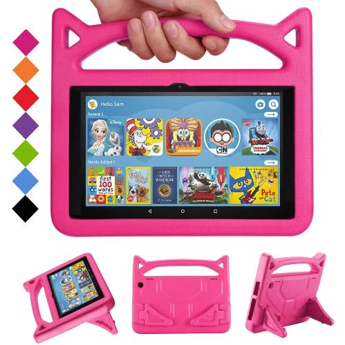 Fire Hd 8 Tablet - 10th Gen With Alexa - 32GB - ROM - 2GB RAM + Pink Monster Proof Flexible Case