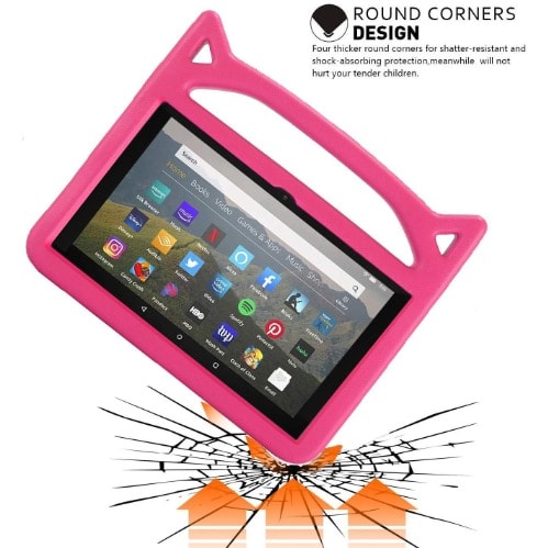 Fire Hd 8 Tablet - 10th Gen With Alexa - 32GB - ROM - 2GB RAM + Pink Monster Proof Flexible Case