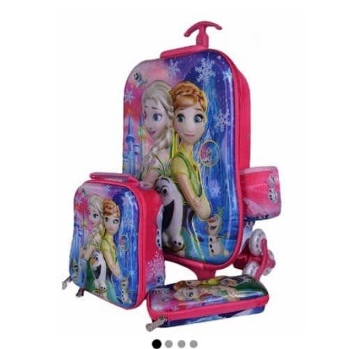 Frozen Kids Trolley Bag Lunch Box & Pencil Case And Water Bottle