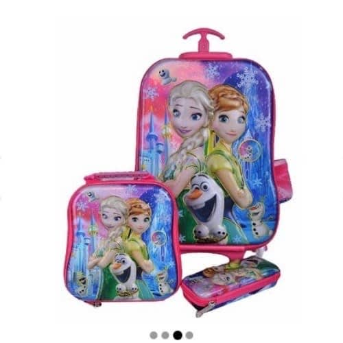 Frozen Kids Trolley Bag Lunch Box & Pencil Case And Water Bottle