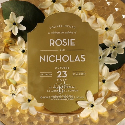 Acrylic Invite Gold
