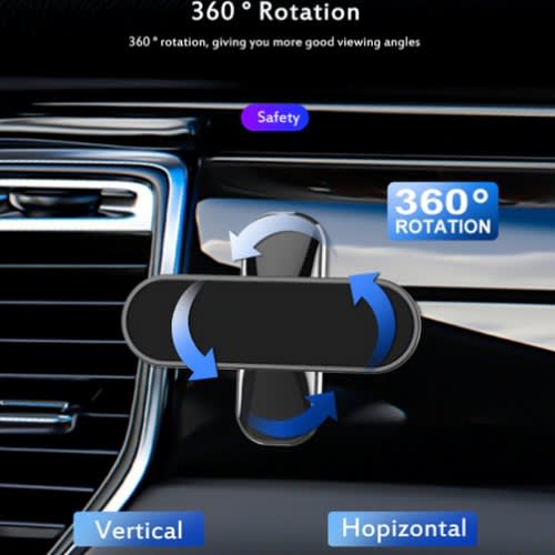 360 Degree Magnetic Rotation Holder Stand Mount - Black
