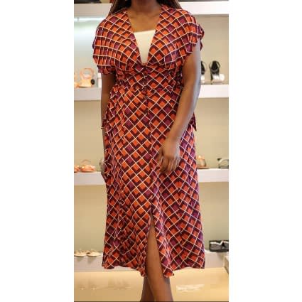 Geo Print Tie Dress