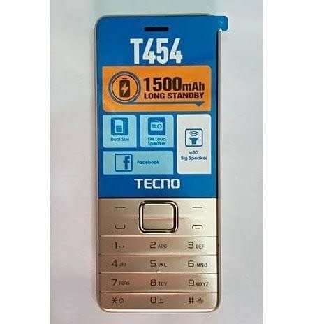 T454 - Dual Sim - 2.8" Big Screen With Camera Flash Light - 4MB ROM + 4MB RAM - 1500mah - Gold