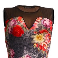 Floral Peplum Fitted Midi Dress