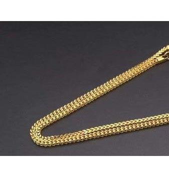 Long Cuban Gold Chain With Cross Pendant