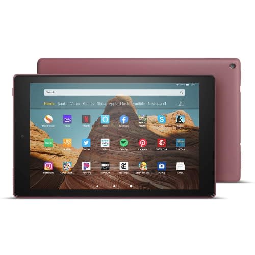 Fire Hd 10 Tablet - 64 Gb, Plum, With Special Offers + Amazon Standing Case - plum + 15w