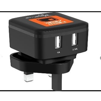 Heavy Duty Plus Dual Port Fast Charger - Black
